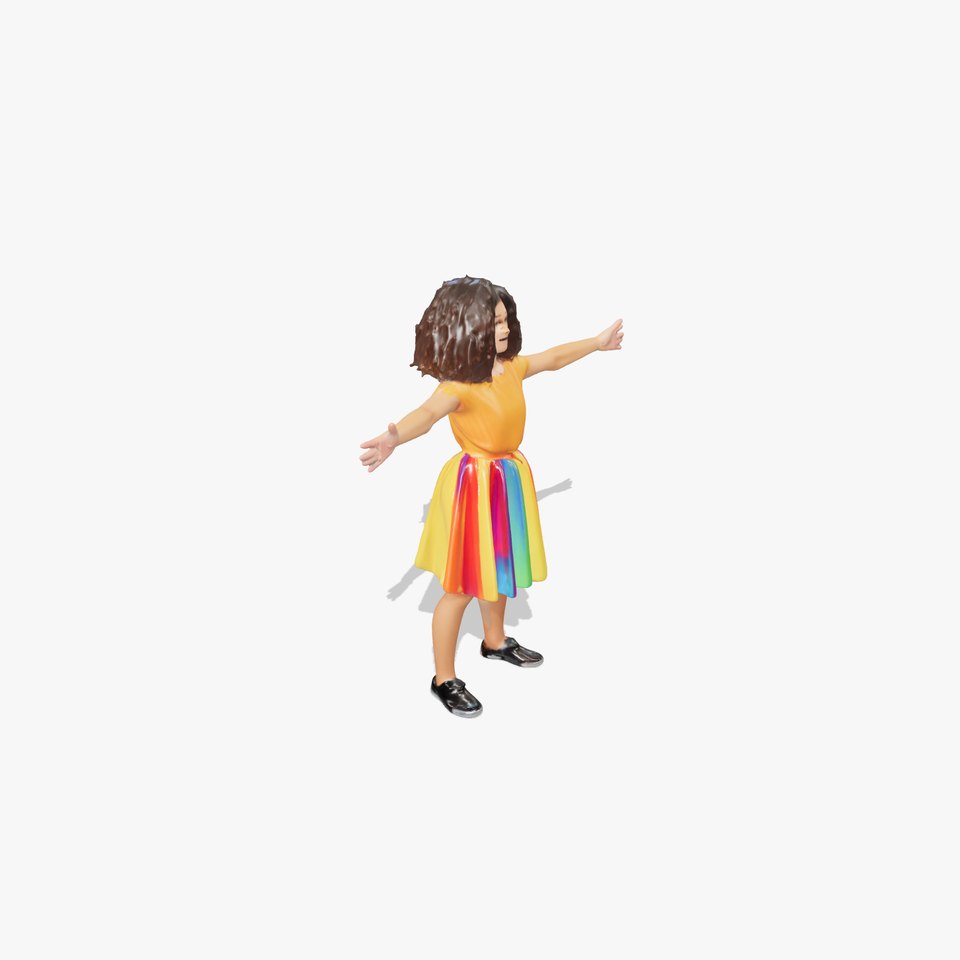 Colorful Rainbow Dress Model Pack for Diverse Animation